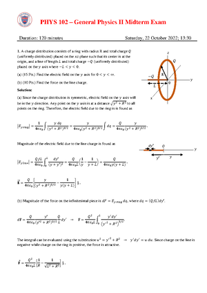 M1M1 - exercises - PHYS 102 – General Physics II Midterm Exam Duration ...