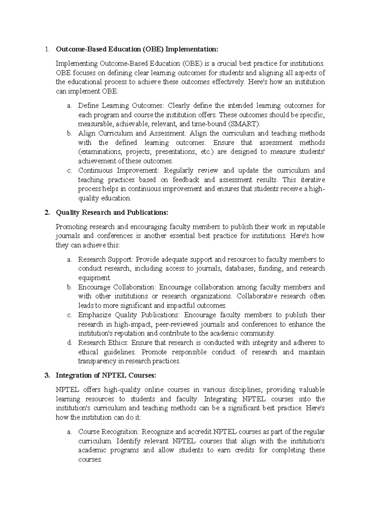 Best prat - use this - Outcome-Based Education (OBE) Implementation ...