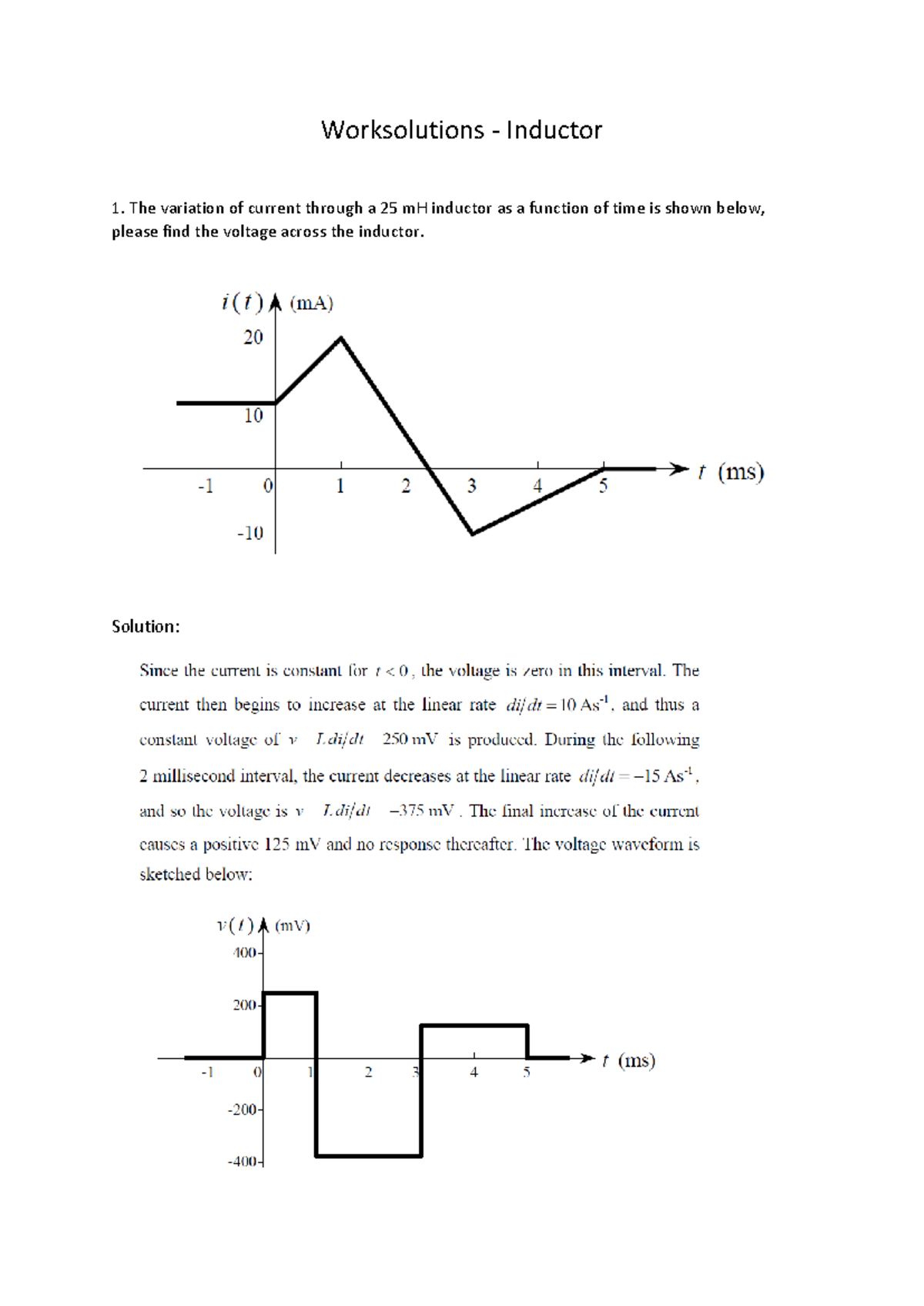 Questions with solutions 6 final - Worksolutions - Inductor The ...