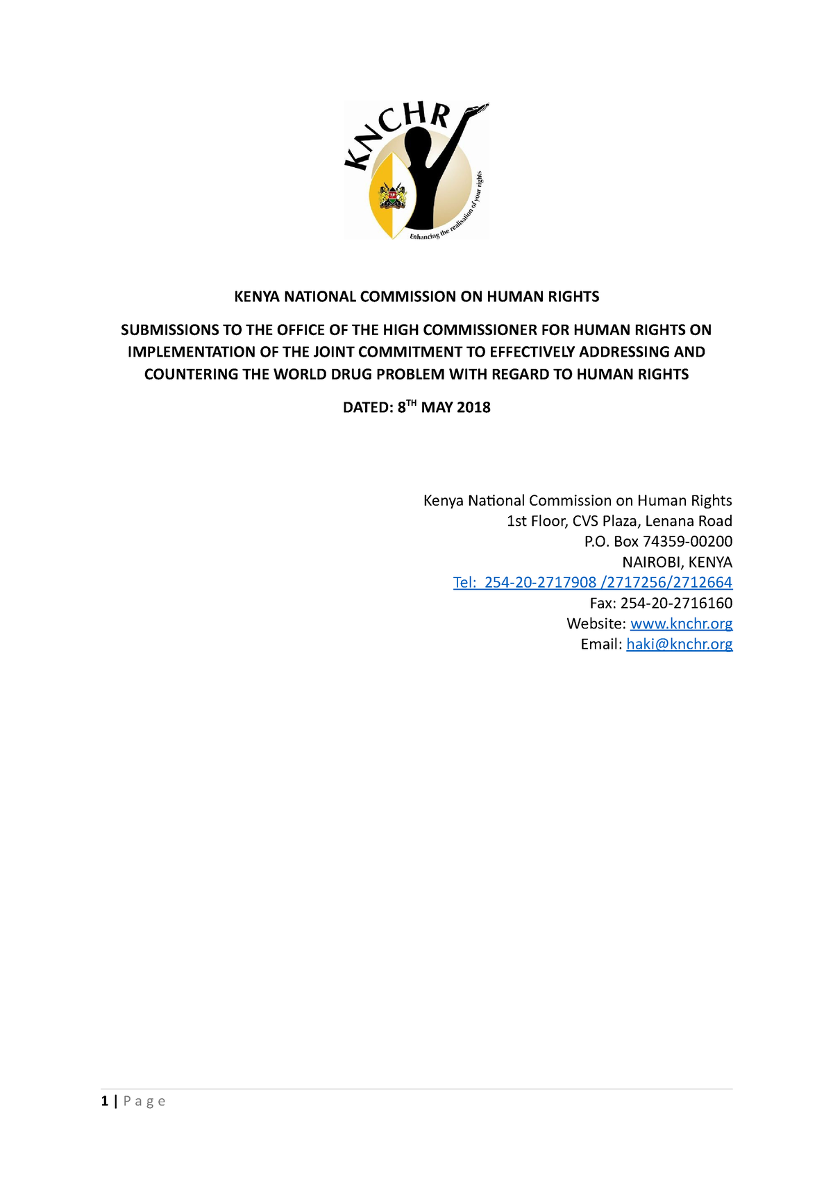 Kenya National HRC - Notes - KENYA NATIONAL COMMISSION ON HUMAN RIGHTS ...