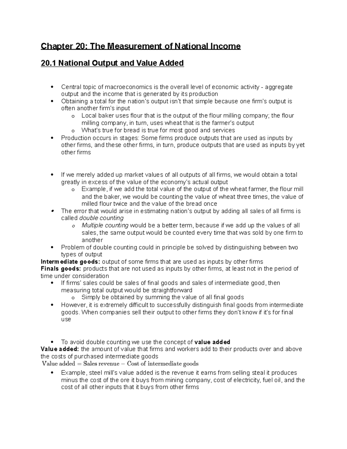 Chapter 7 - lecture notes - Chapter 20: The Measurement of National ...