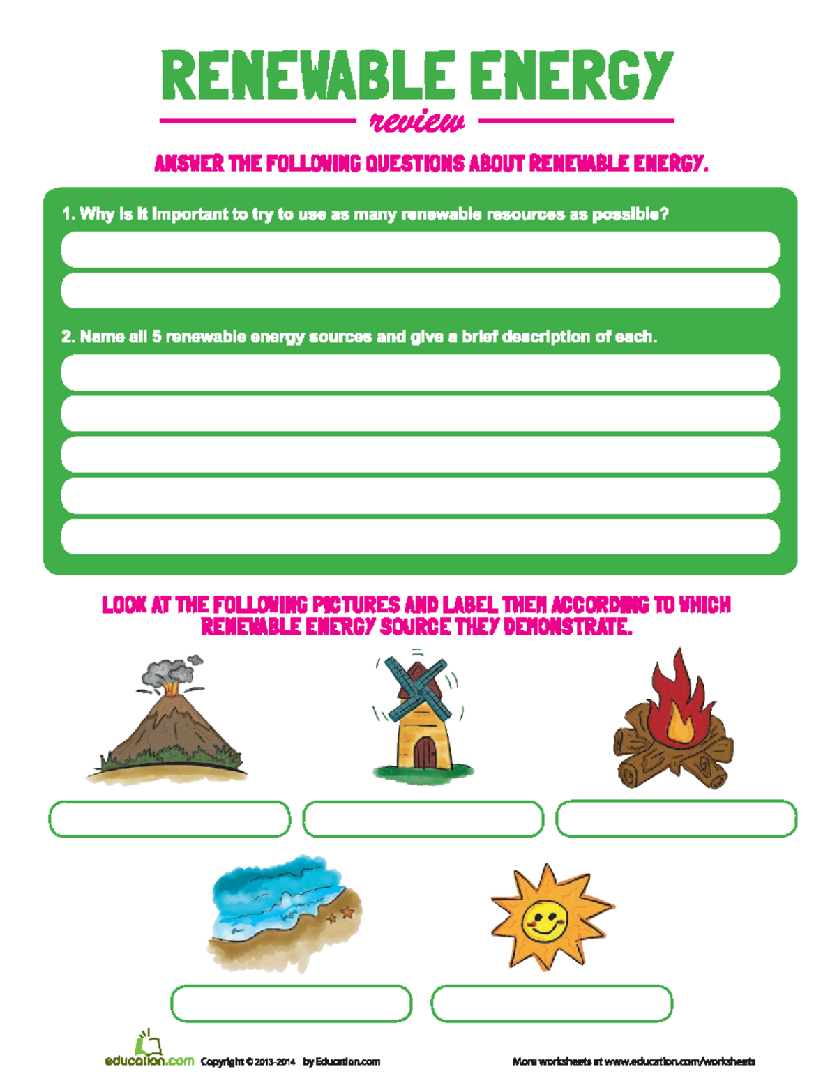 Renewable energy - RENEWABLE ENERGY review ANSWER THE FOLLOWING ...