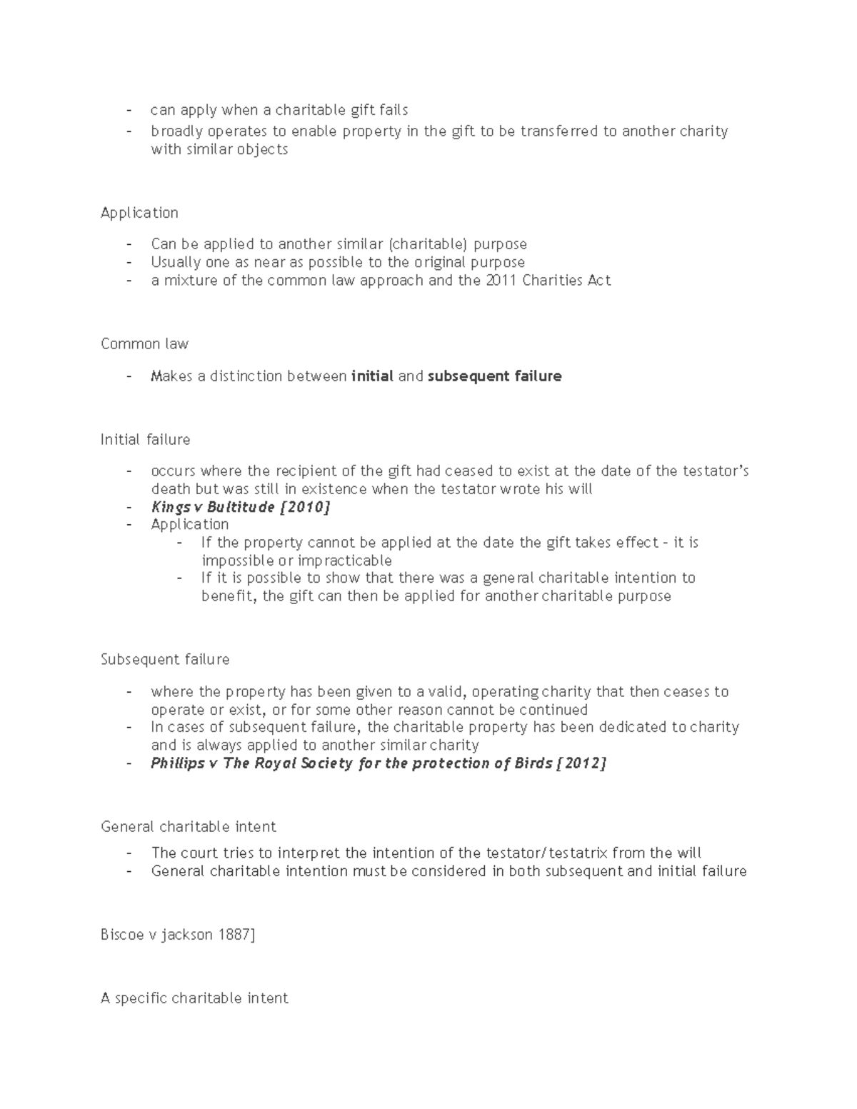 Cy-pres doctrine - Robert Hush - can apply when a charitable gift fails ...