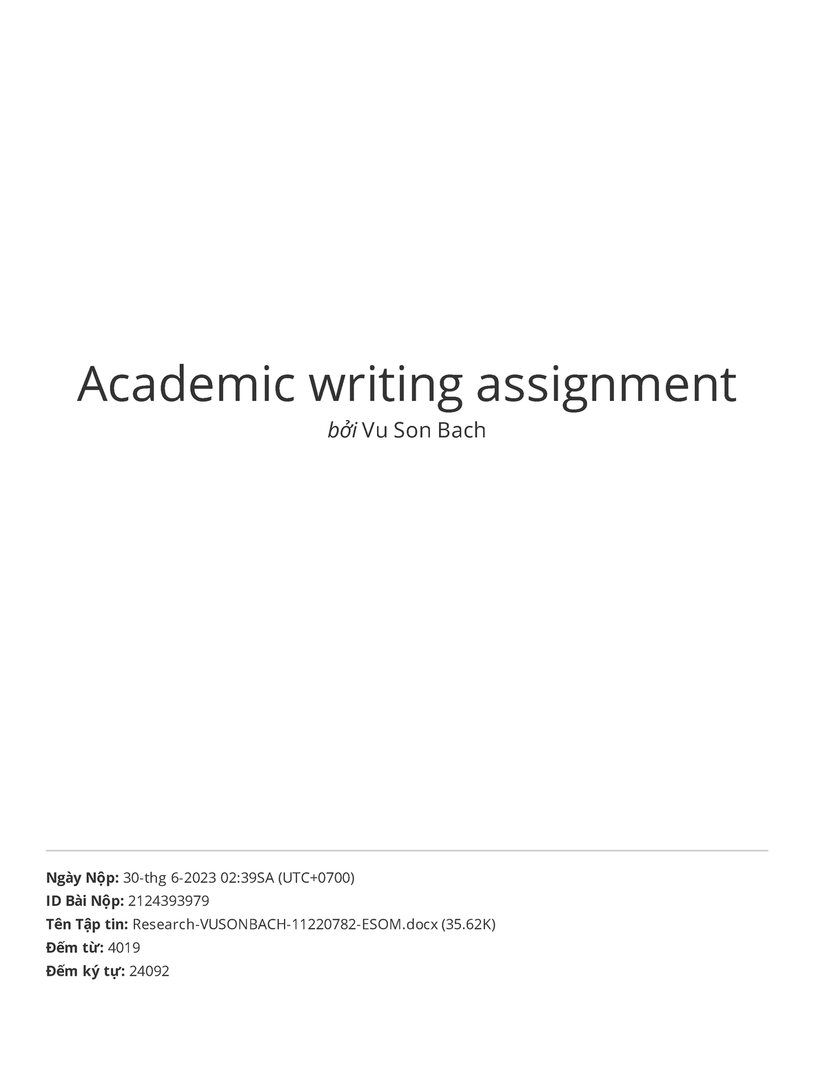 academic writing assignment examples