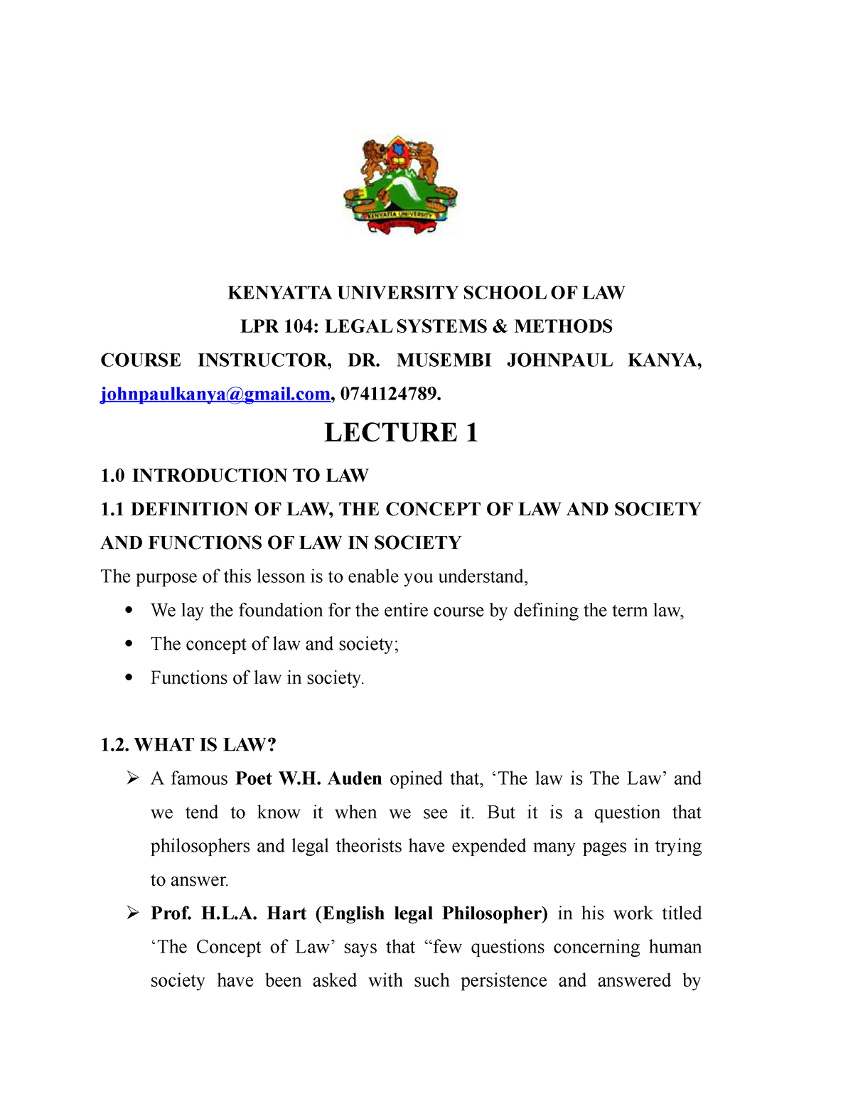 legal research and writing notes kenya