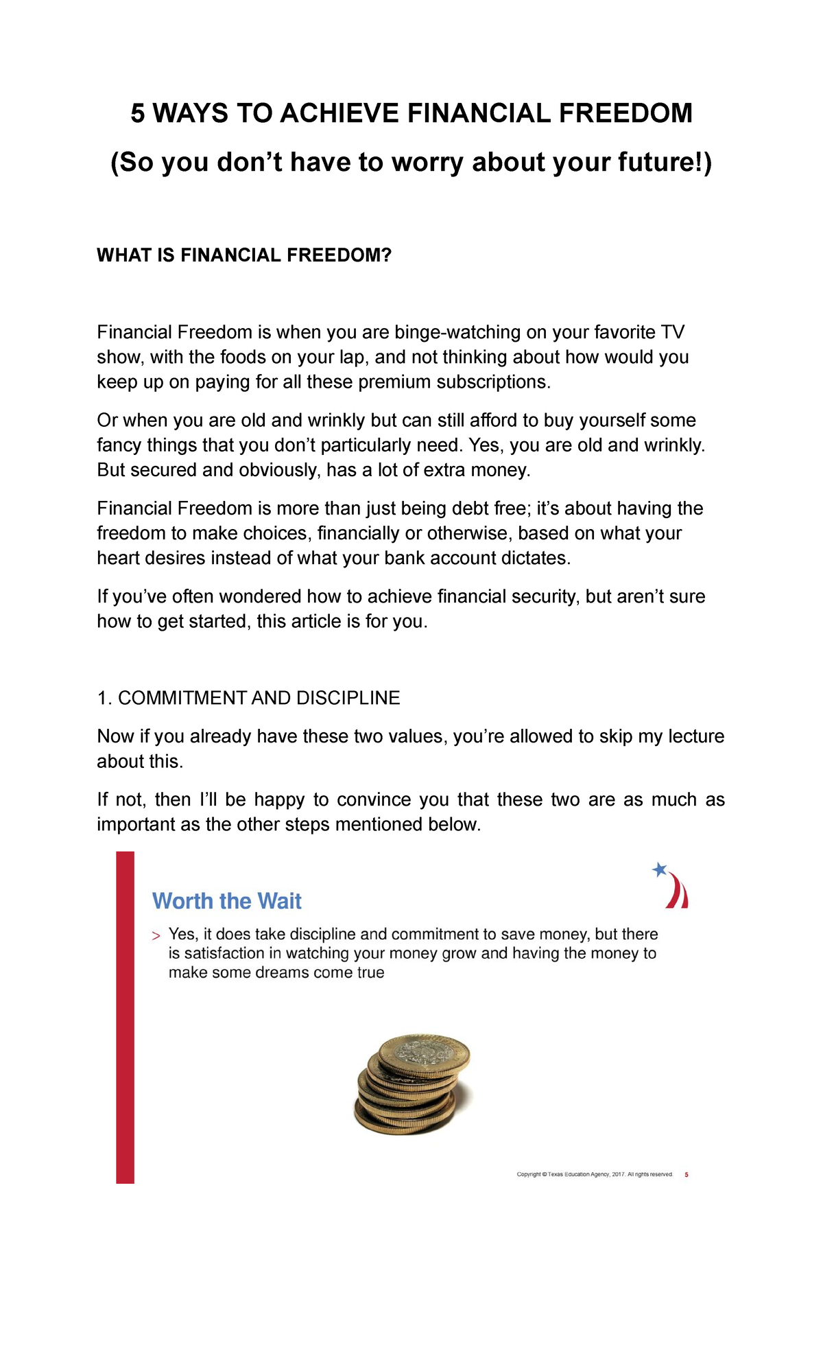 How to Achieve Financial Freedom - 5 WAYS TO ACHIEVE FINANCIAL FREEDOM ...