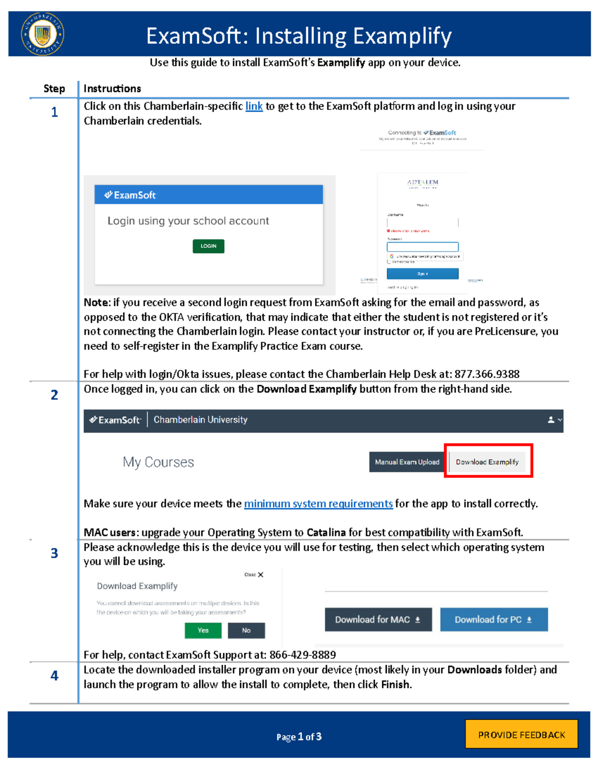 HG EXAM Installing Examplify ExamSoft Installing Examplify Use this