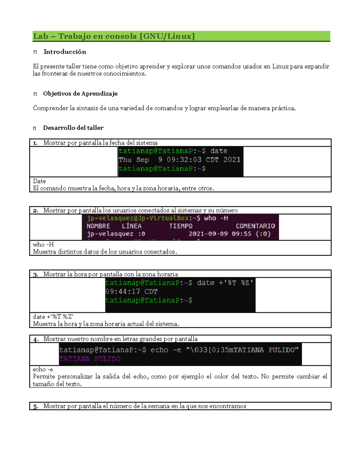 Lab Consola Linux - Taller conceptos basicos - Lab – Trabajo en consola ...