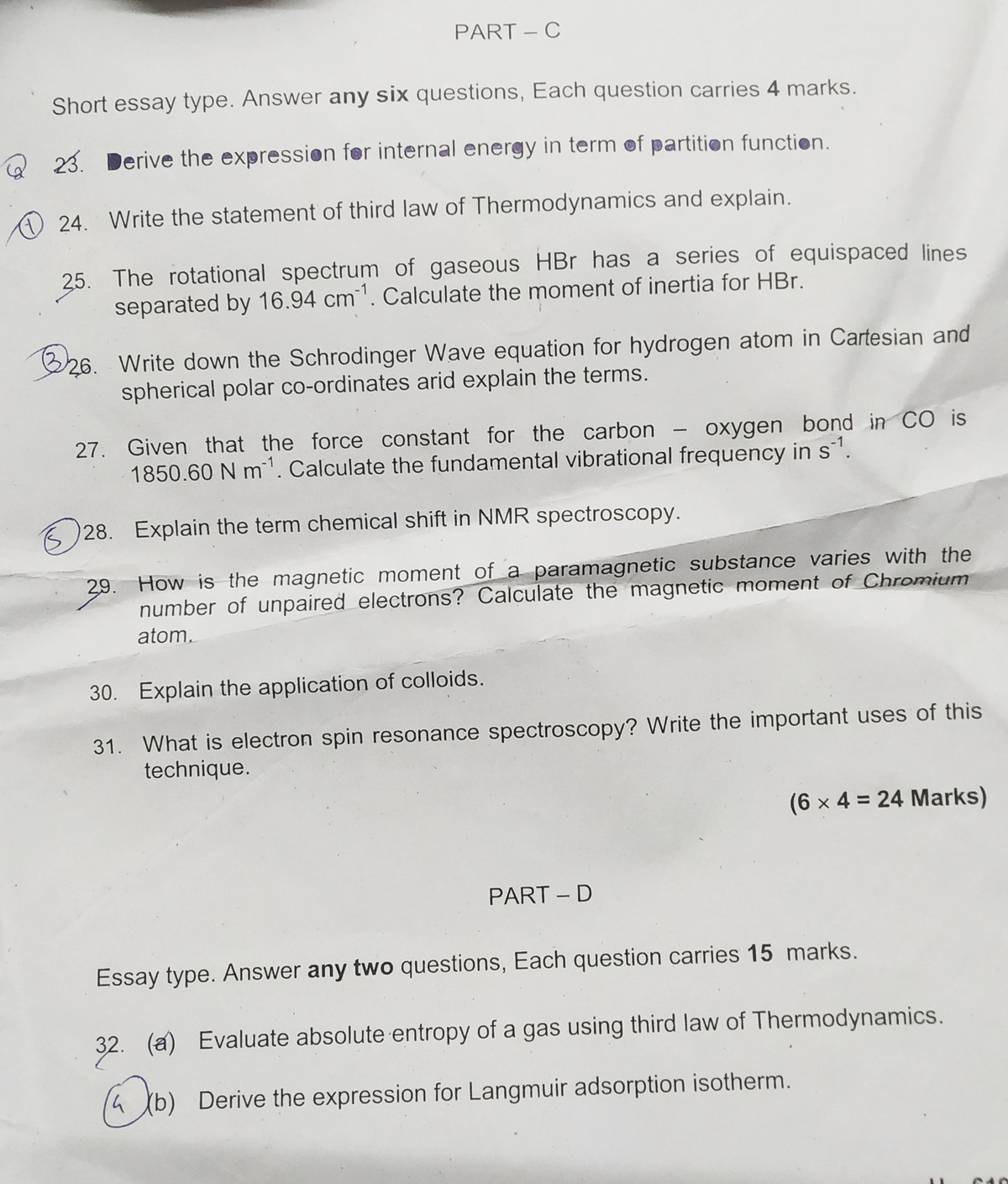 IMG 20231016 180319 - Question paper for practice - Physical chemistry ...
