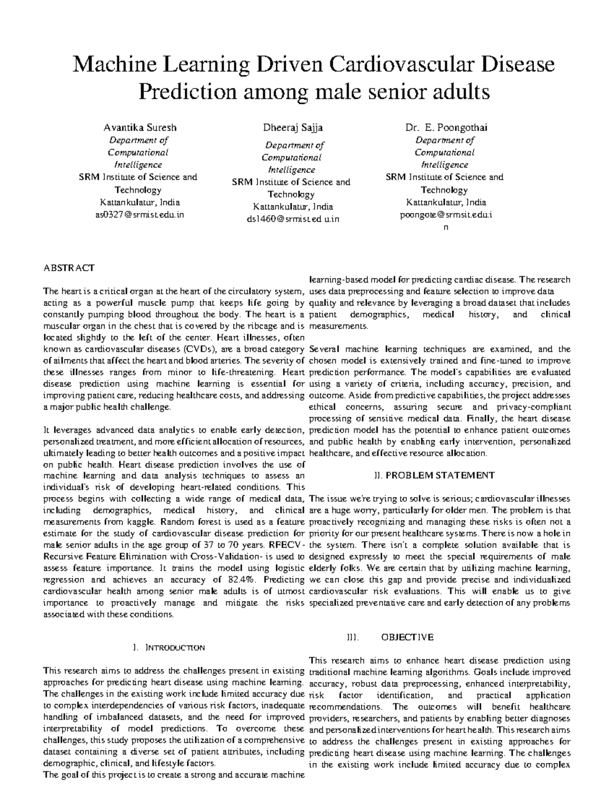Final Minor Project IEEE Paper - Machine Learning Driven Cardiovascular ...