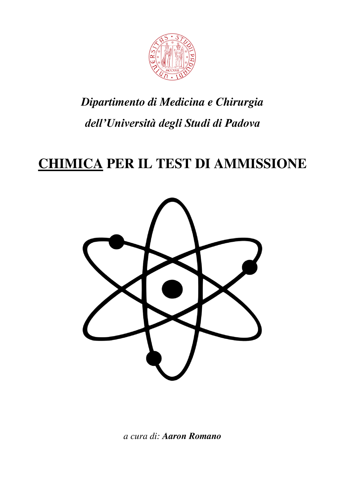 Chimica Per Il Test D Ammissione - Dipartimento Di Medicina E Chirurgia ...