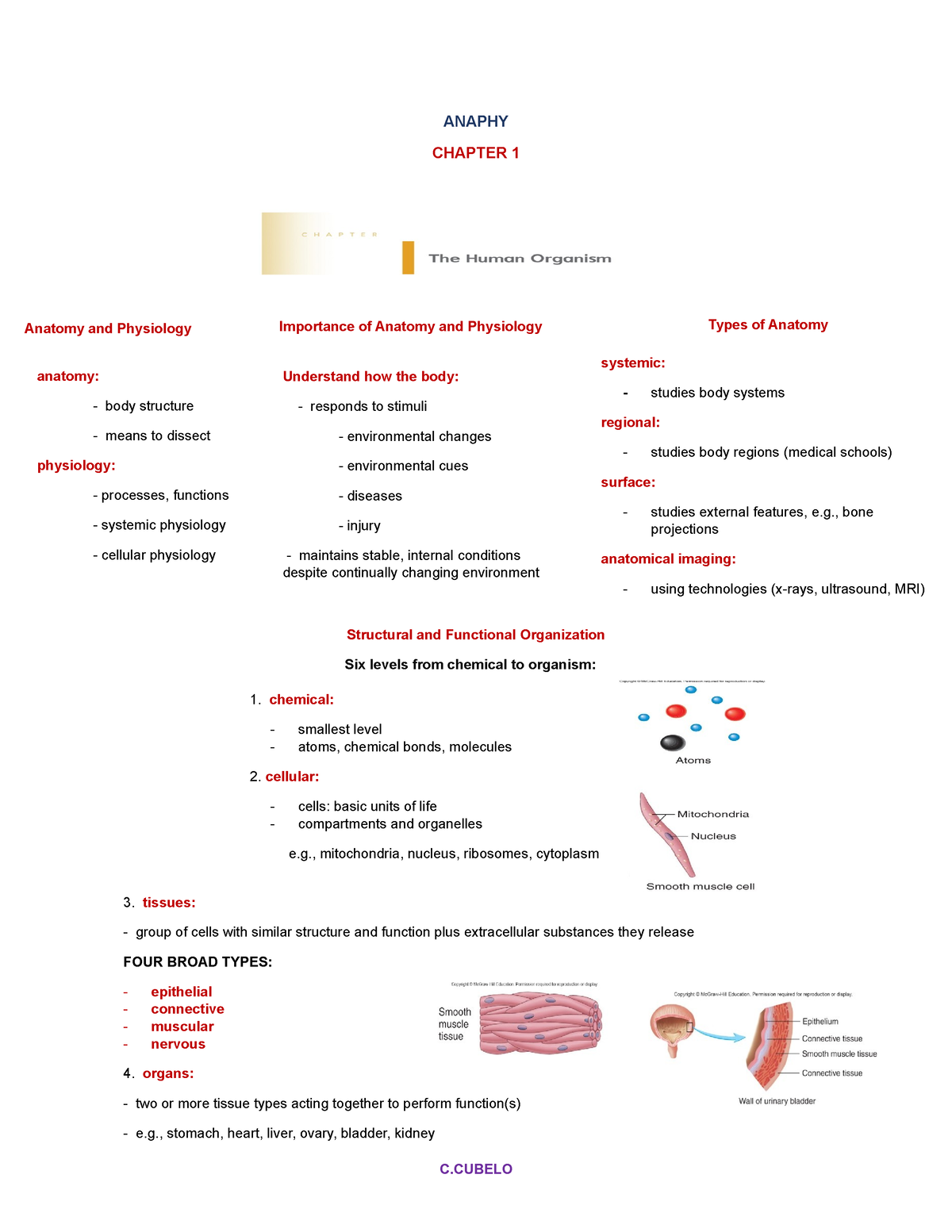 Anaphy - Reviewer - ANAPHY CHAPTER 1 Anatomy And Physiology Anatomy ...