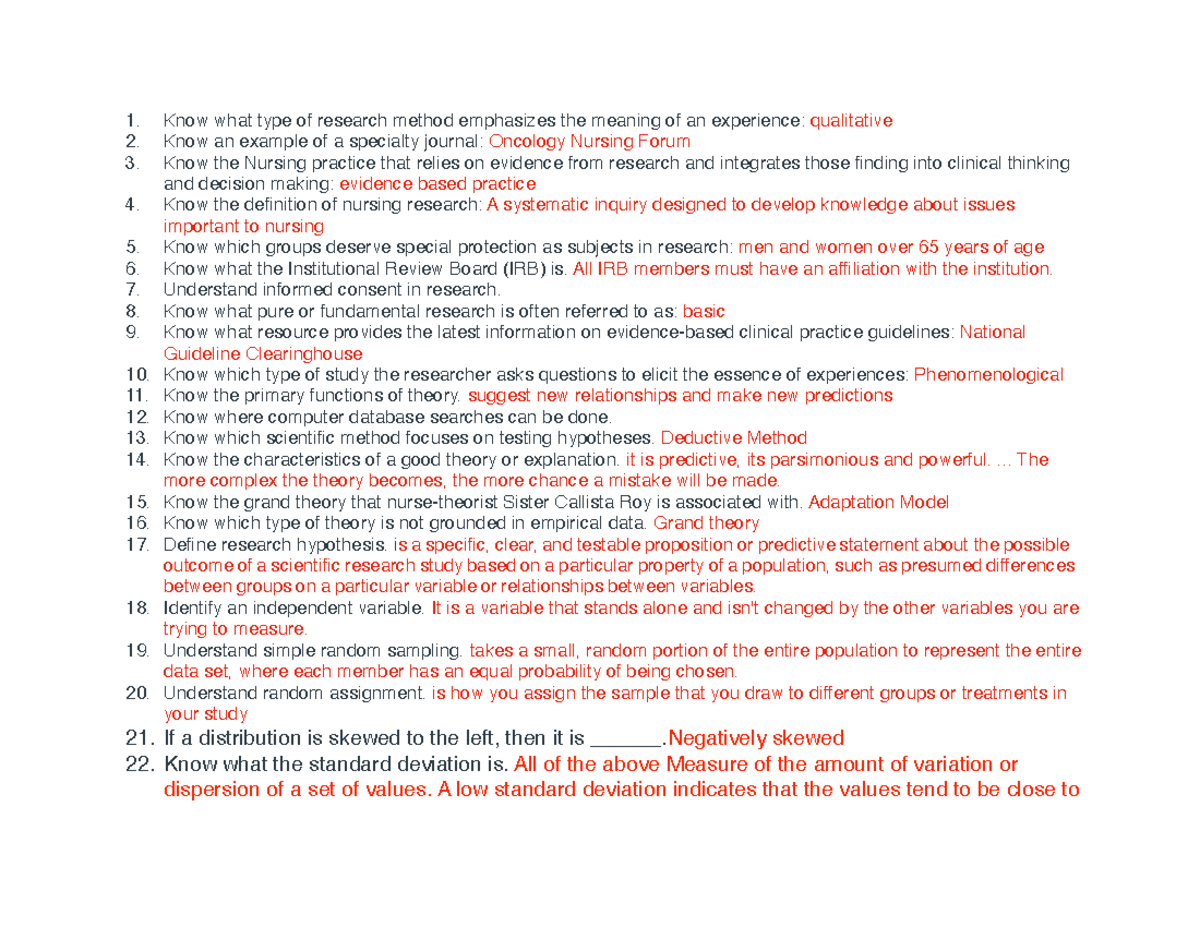 Informatics test 1,2,3,4 - Know what type of research method emphasizes ...