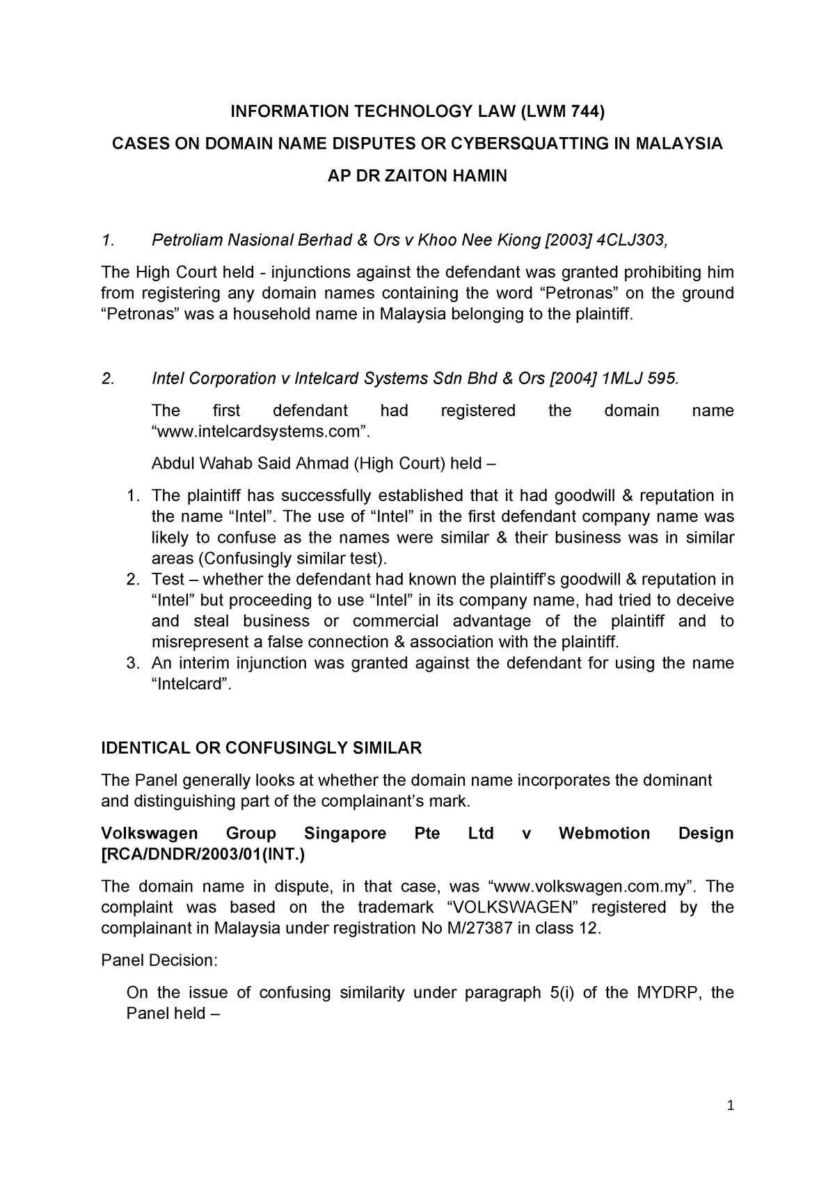 domain name assignment practical law