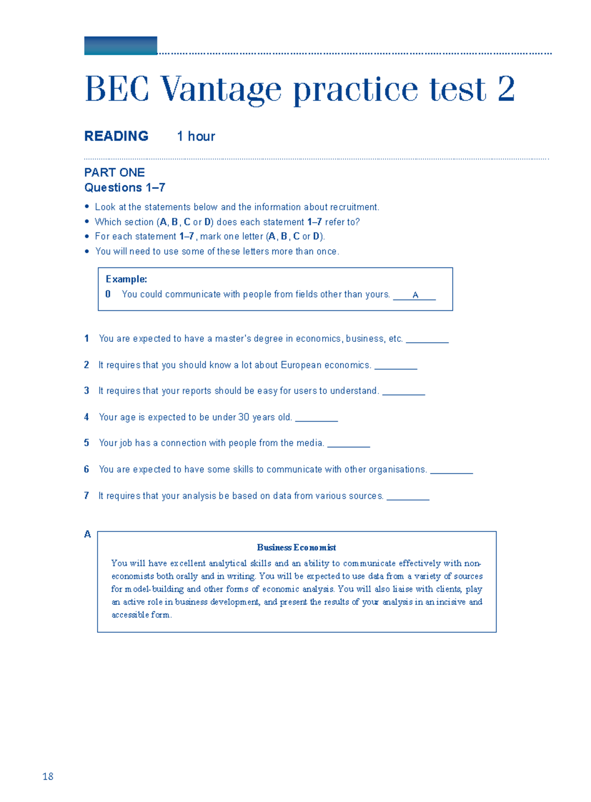 BEC Preliminary. BEC Vantage practice tests [English Online Club.com ...