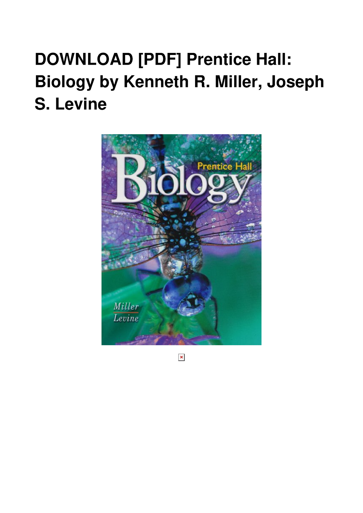 Download [PDF] Prentice Hall Biology By Kenneth R. Miller, Joseph S ...