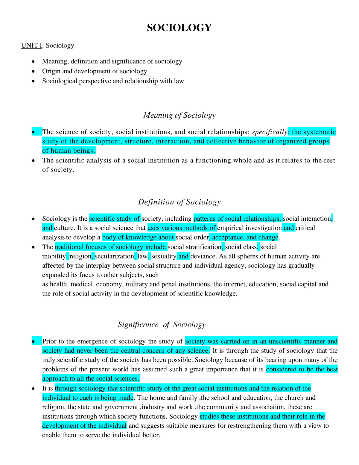 5-6237578182187287165-sociology-unit-i-sociology-meaning-definition