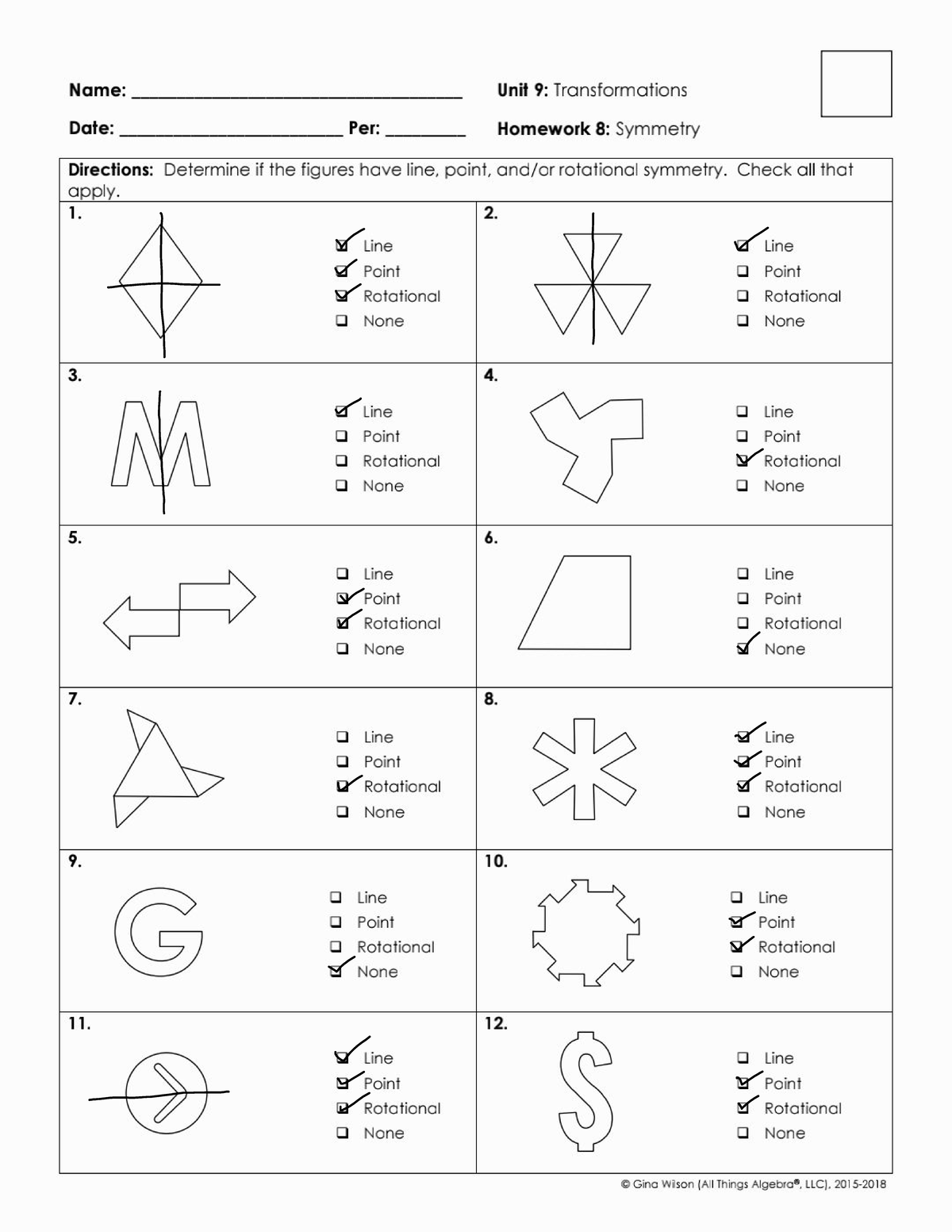 unit 9 transformations homework 8 symmetry answers