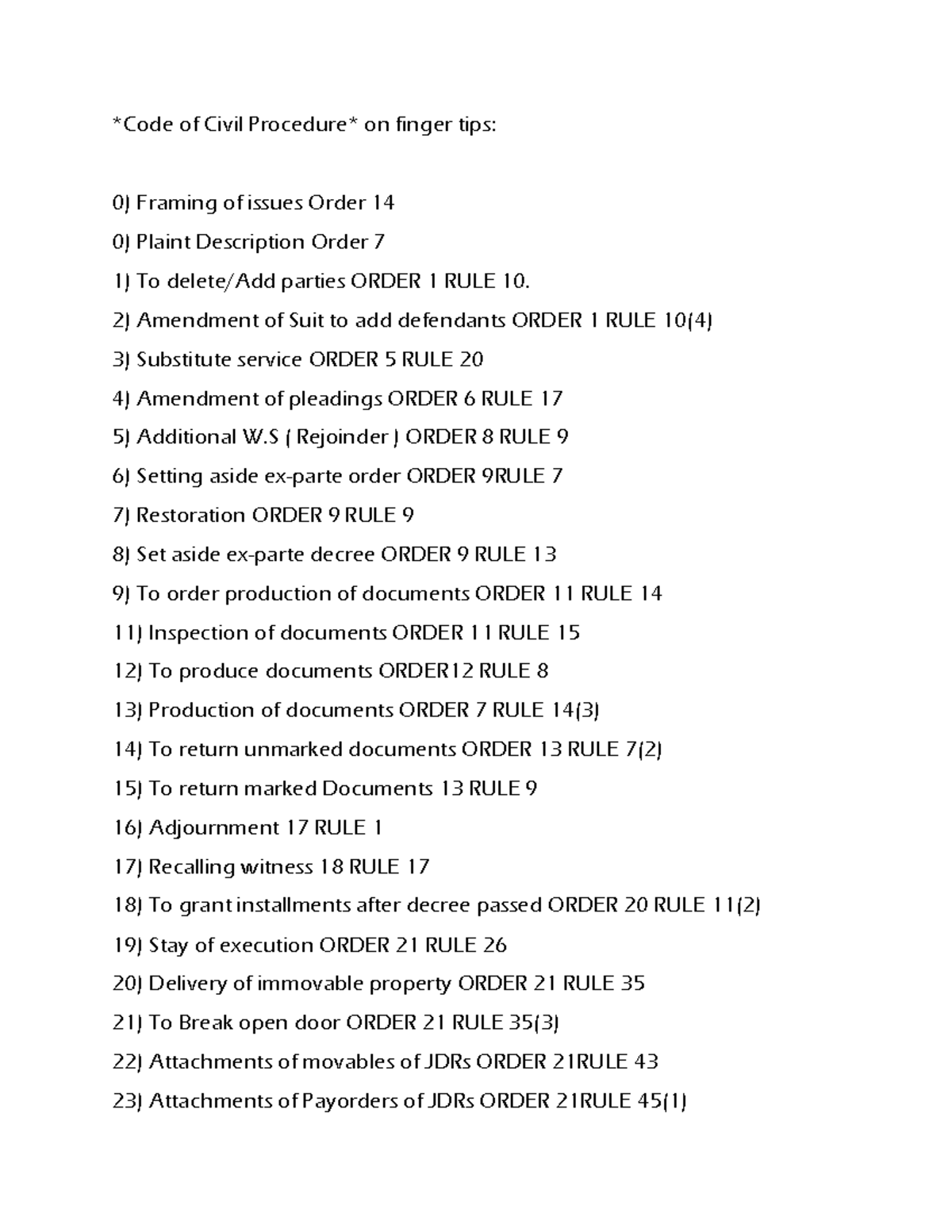 CPC On Finger Tips - Code Of Civil Procedure On Finger Tips: 0) Framing ...