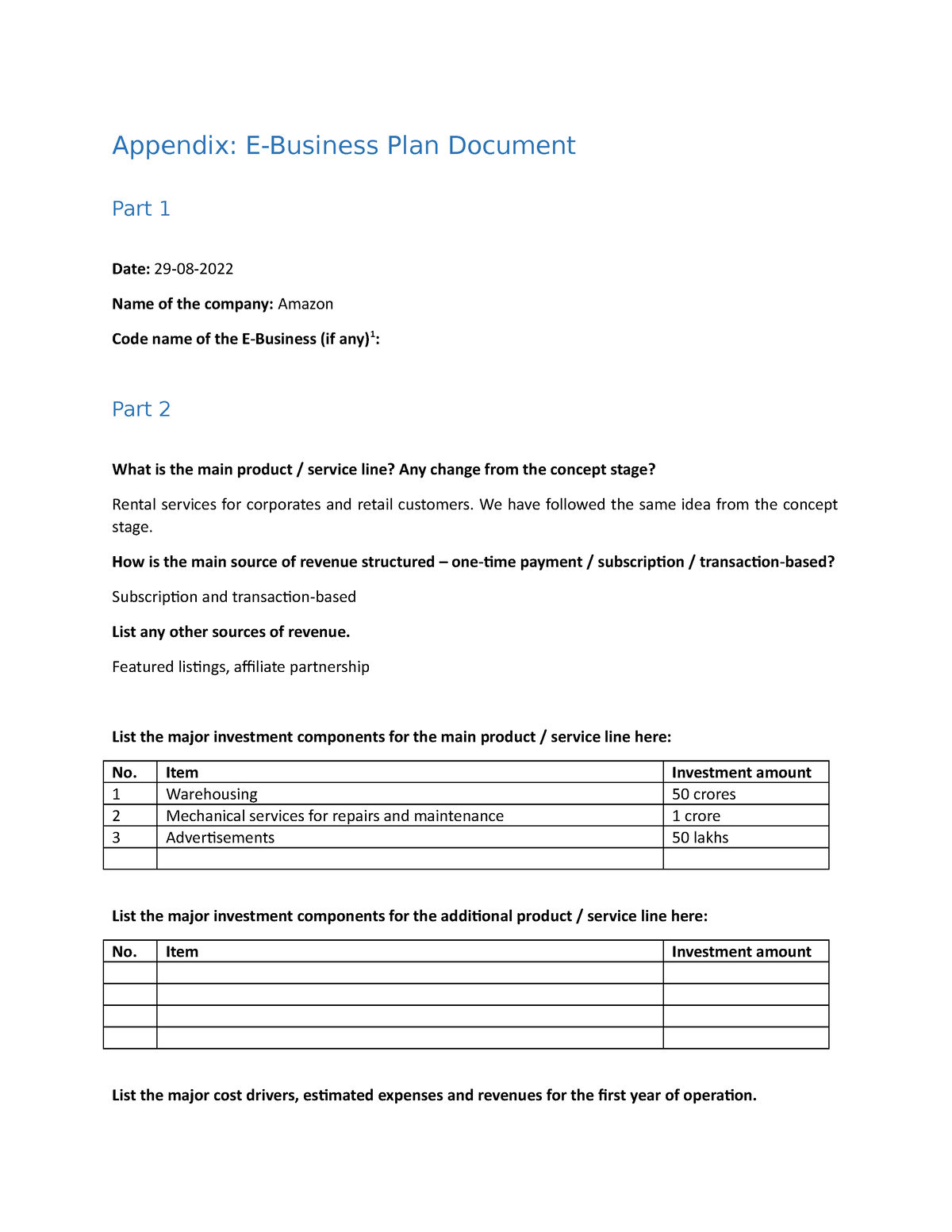 bplan business plan template