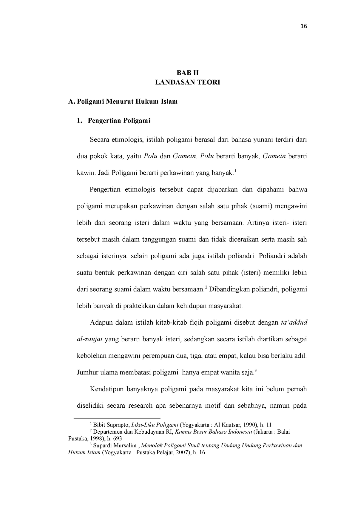 Poligami - BAB II LANDASAN TEORI A. Poligami Menurut Hukum Islam ...