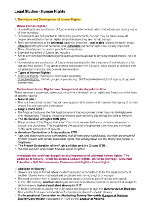 Human Rights HSC Notes