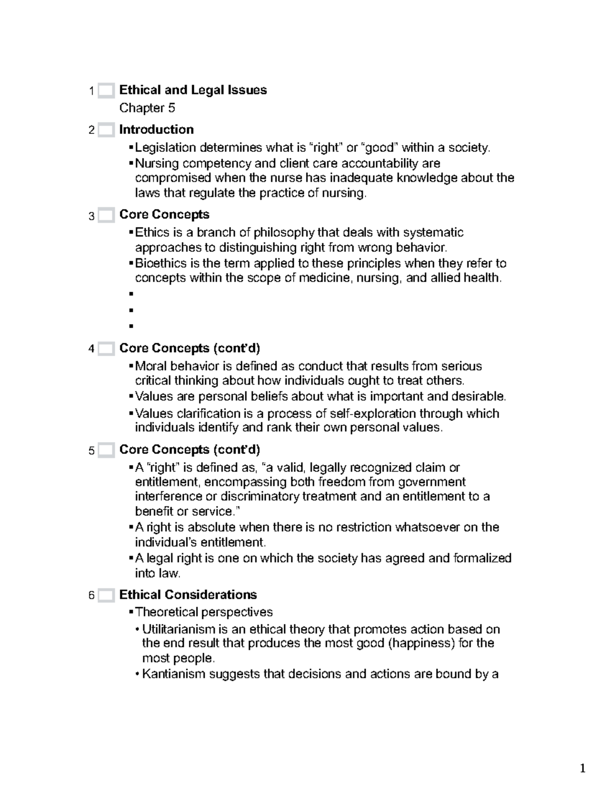 Chapter 5 - Ethical and Legal Issues Outline - 1 Ethical and Legal ...