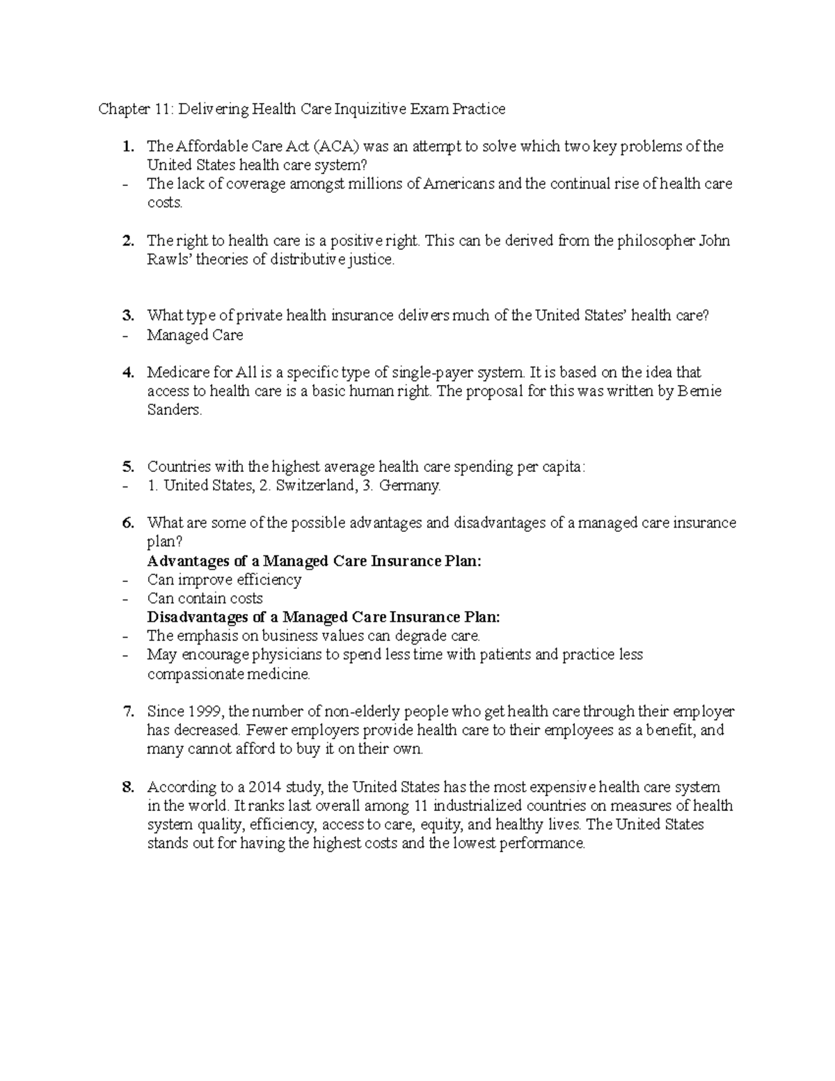 Chapter 11 Inquizitive Exam Practice - Chapter 11: Delivering Health ...