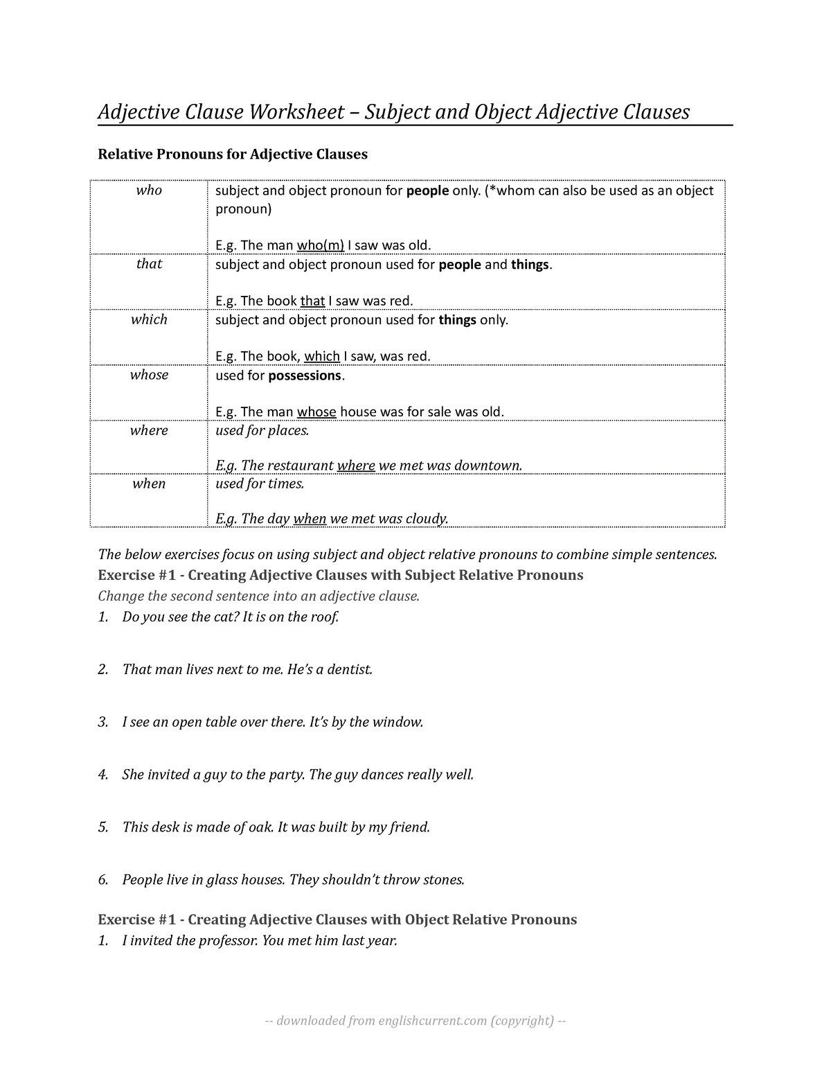 adjective-clause-worksheet-esl-adjective-clause-worksheet-subject