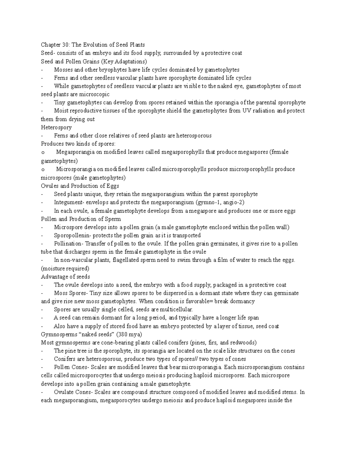 Chapter 30 The Evolution of Seed Plants - Chapter 30: The Evolution of ...