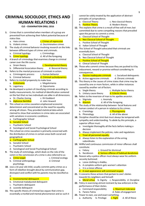 2. CRIM 2 QA - REVIEWER - CRIM 2 THEORIES OF CRIME CAUSATION The Field ...