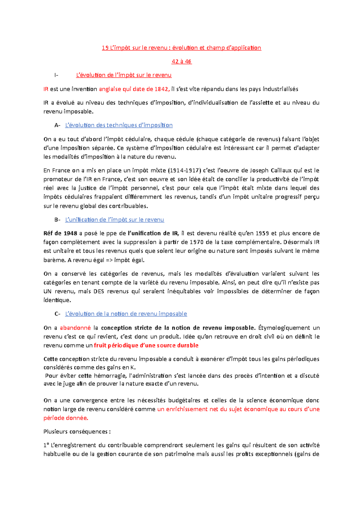 19 L'impot sur le revenu évolution et champ d'application - 19 L’impôt ...