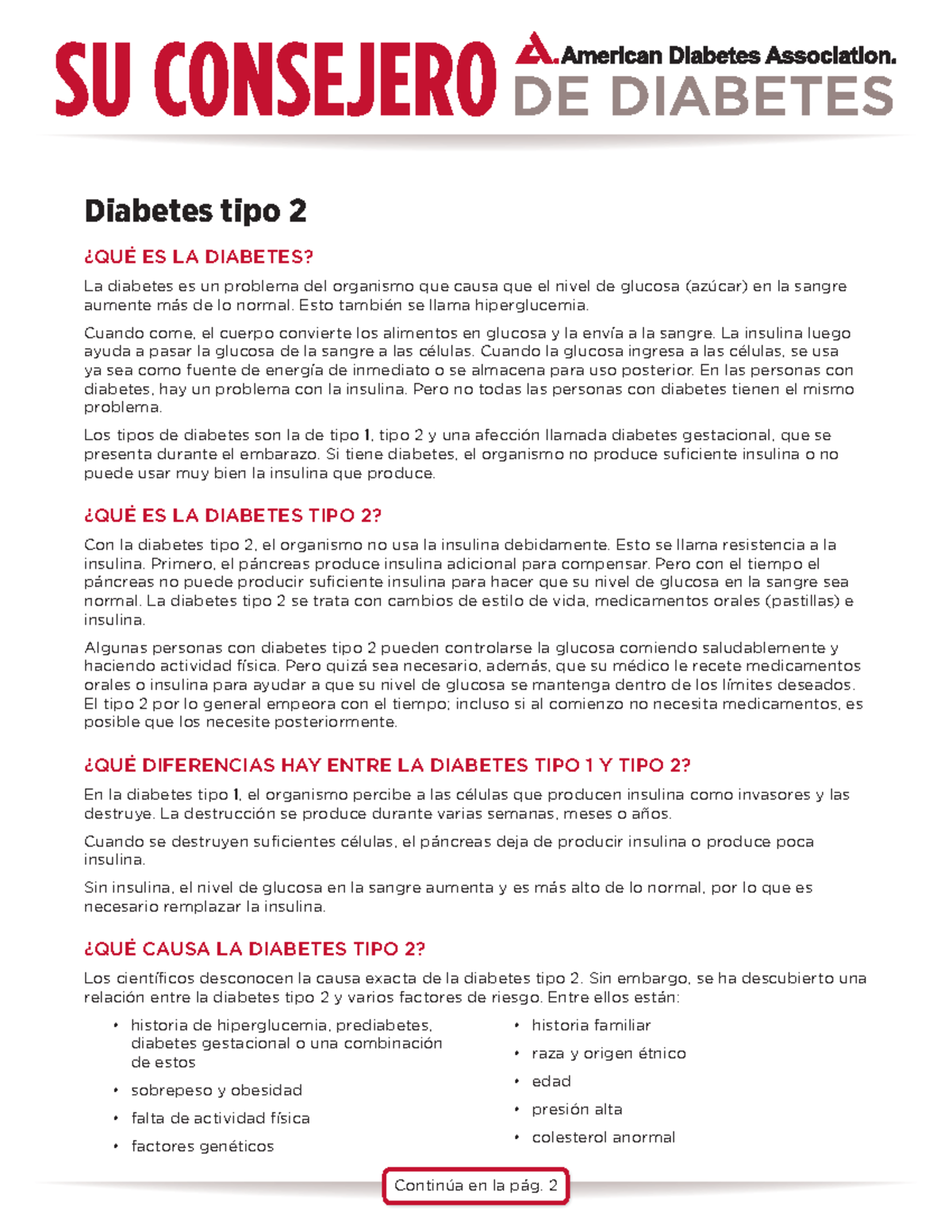 ADA DM TIPO 2 - Informacion sobre los criterios ADA - • historia de ...