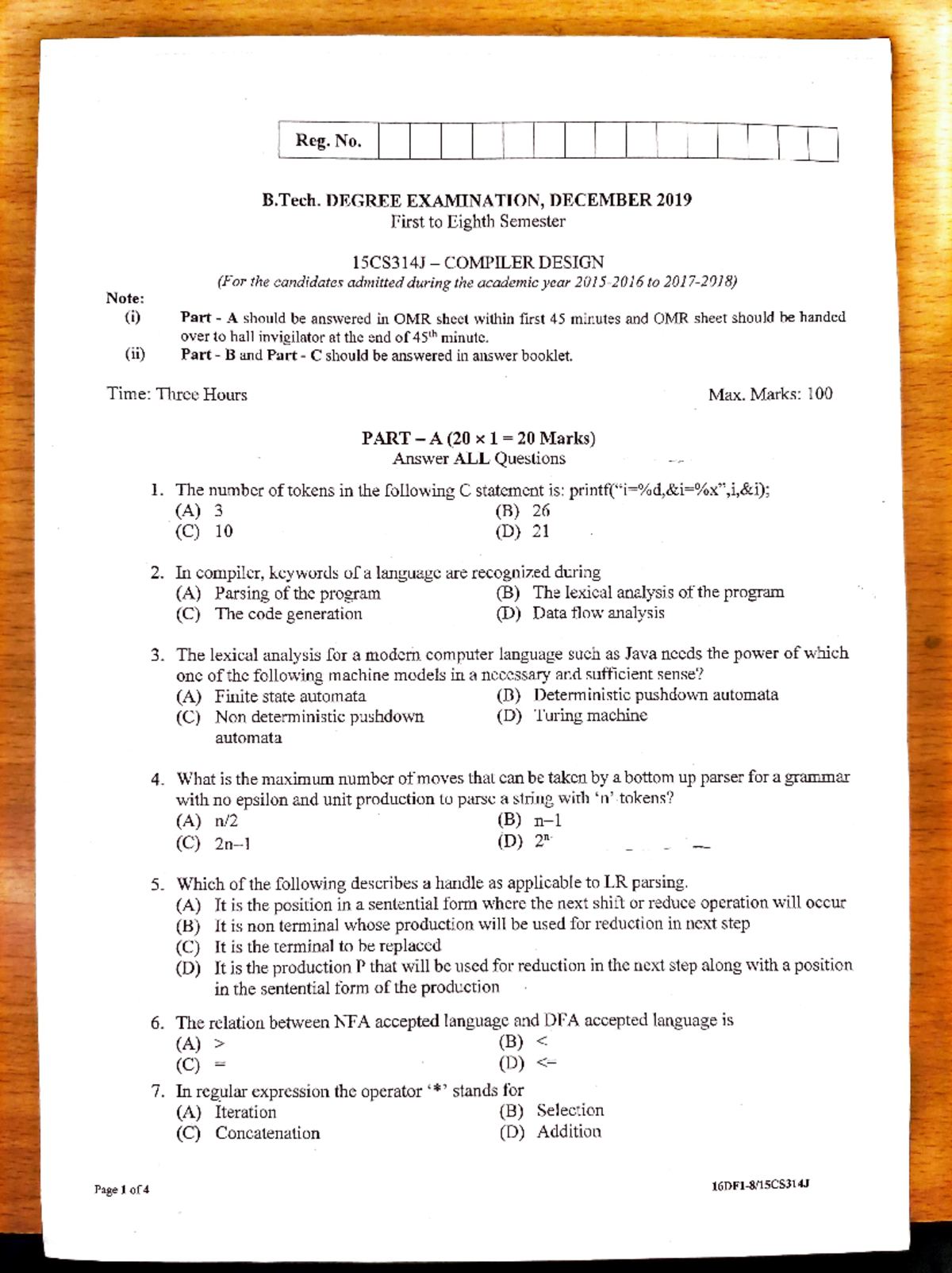 Compiler Design - eaaaaaaaadasefdsfgassssssssss - Note: () (i) Page 1 ...
