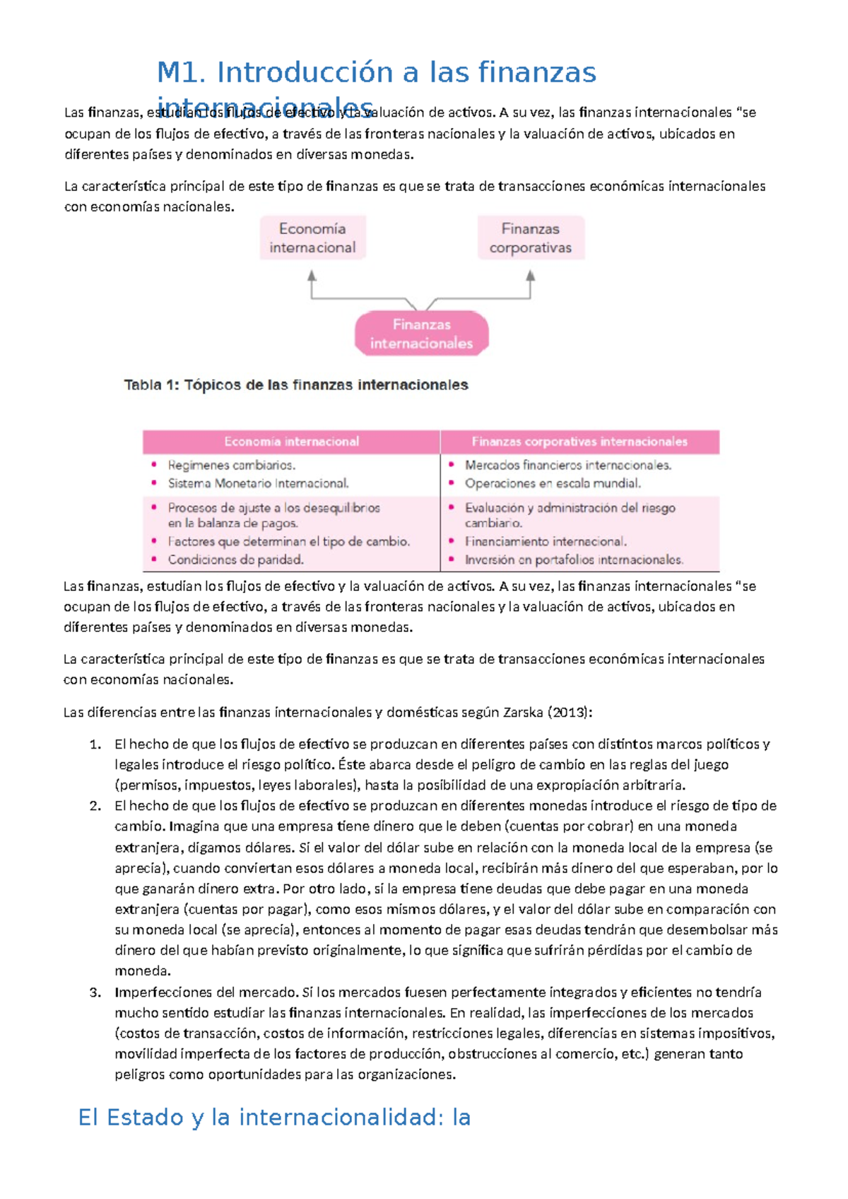 M1. Introducción a las finanzas internacionales - M1. Introducción a ...