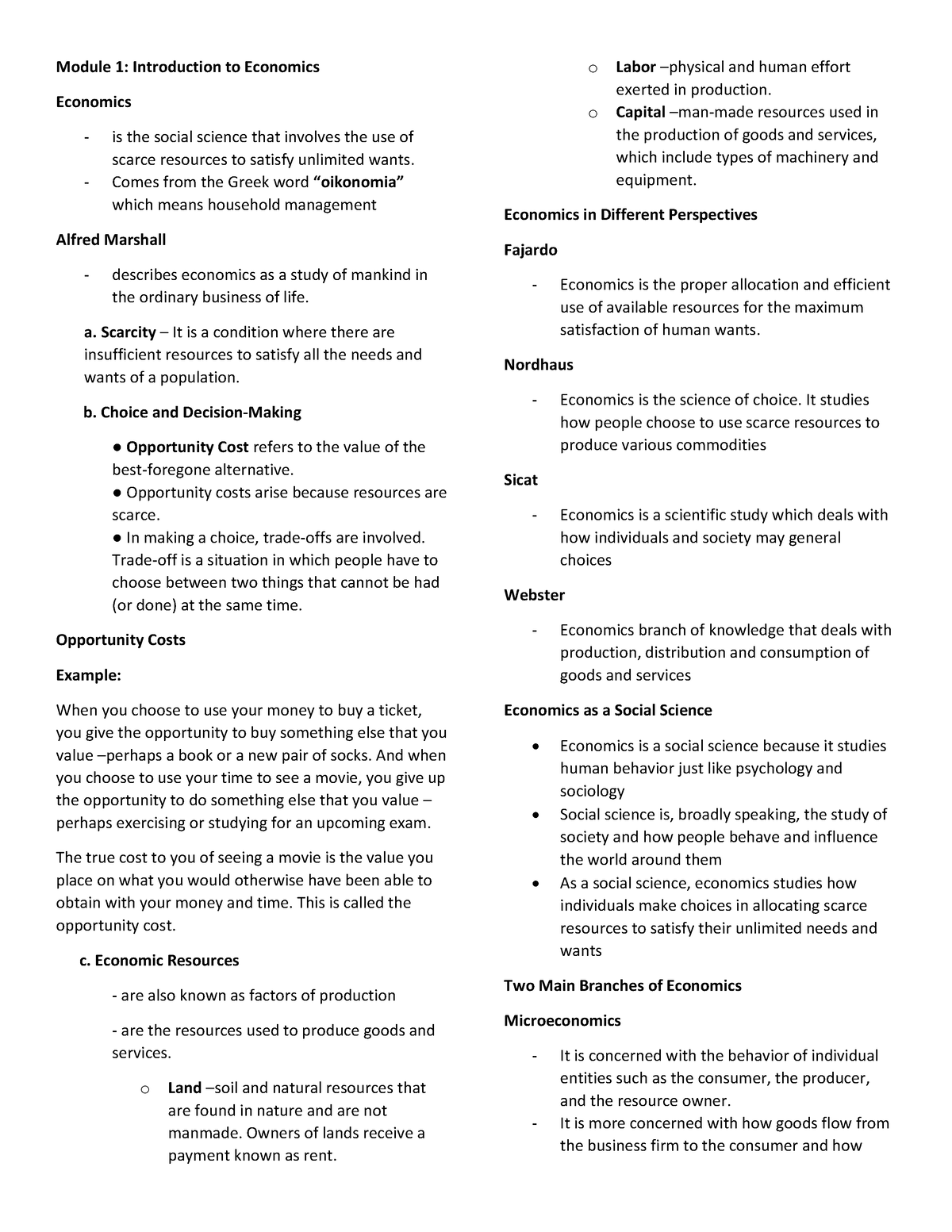 Applied Economics - Module 1: Introduction To Economics Economics Is ...