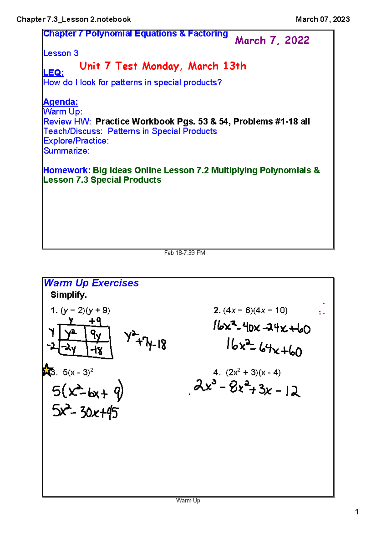 Chapter+7 - Chapter 7 - ####### Feb 187:39 PM Chapter 7 Polynomial ...