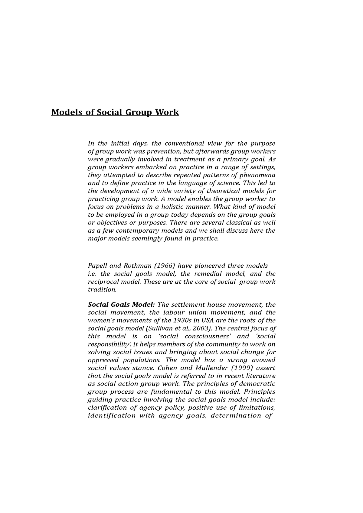 models-of-group-work-models-of-social-group-work-in-the-initial-days