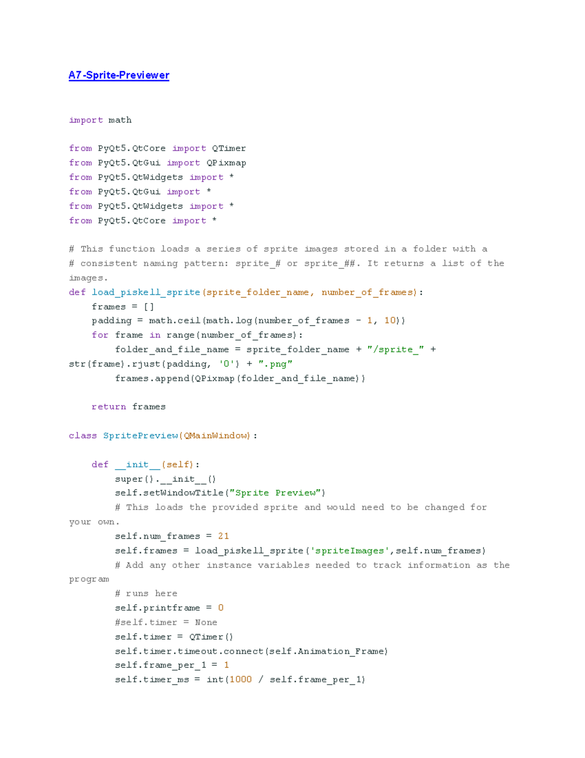 A7 - This is a Python Code that animate sets of picture to ones liking ...