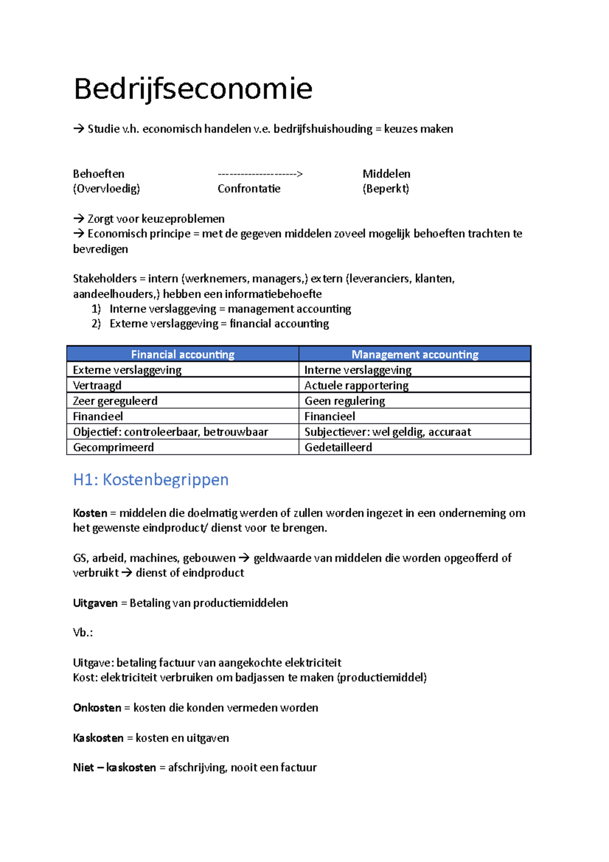 Bedrijfseconomie Samenvatting - Bedrijfseconomie Studie V. Economisch ...