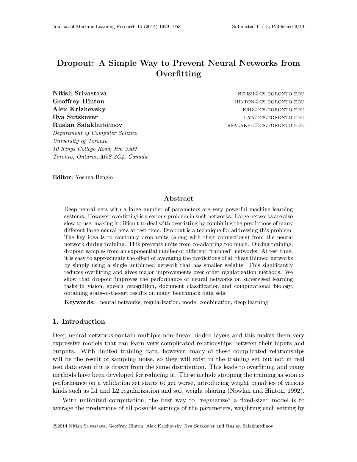 Jmlrdropout Neurons Journal Of Machine Learning Research 15 2014 1929 1958 Submitted 1113 8225