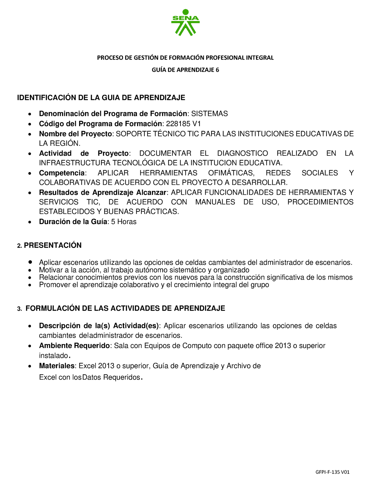 Guia De Aprendizaje 6 - Escenarios Y Consolidar - PROCESO DE GESTI”N DE ...