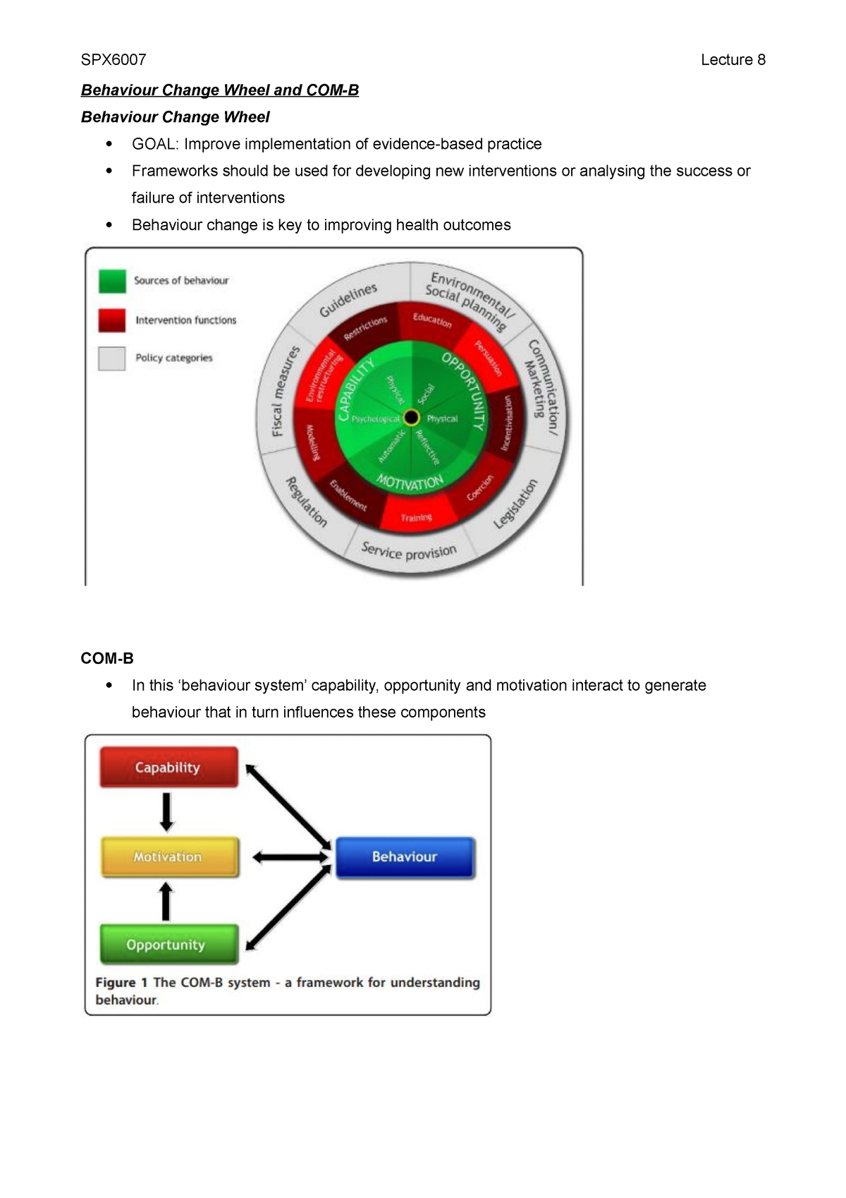 L8 - Behaviour Change Wheel And COM-B - Behaviour Change Wheel And COM ...