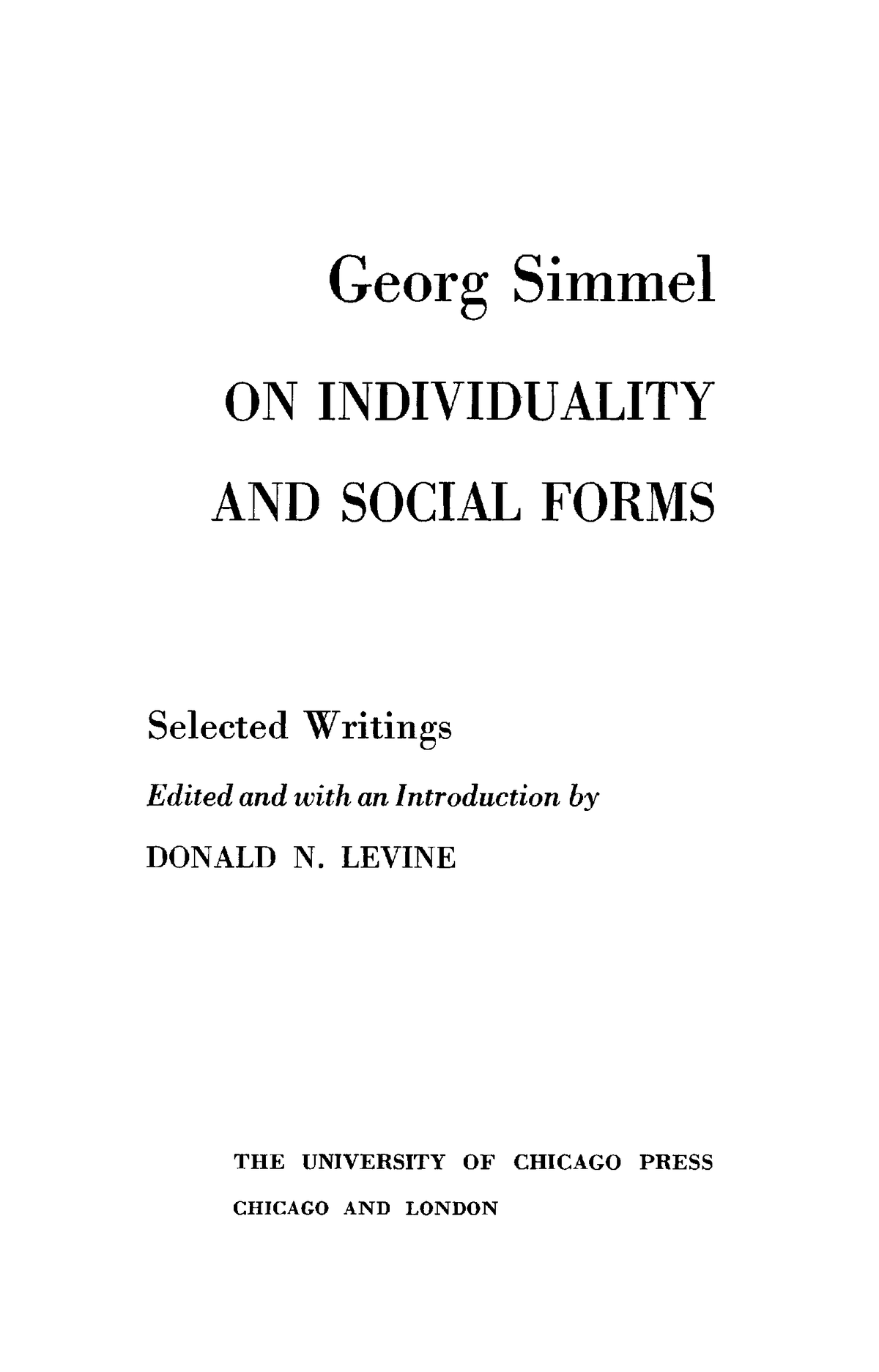georg simmel essays on art and aesthetics