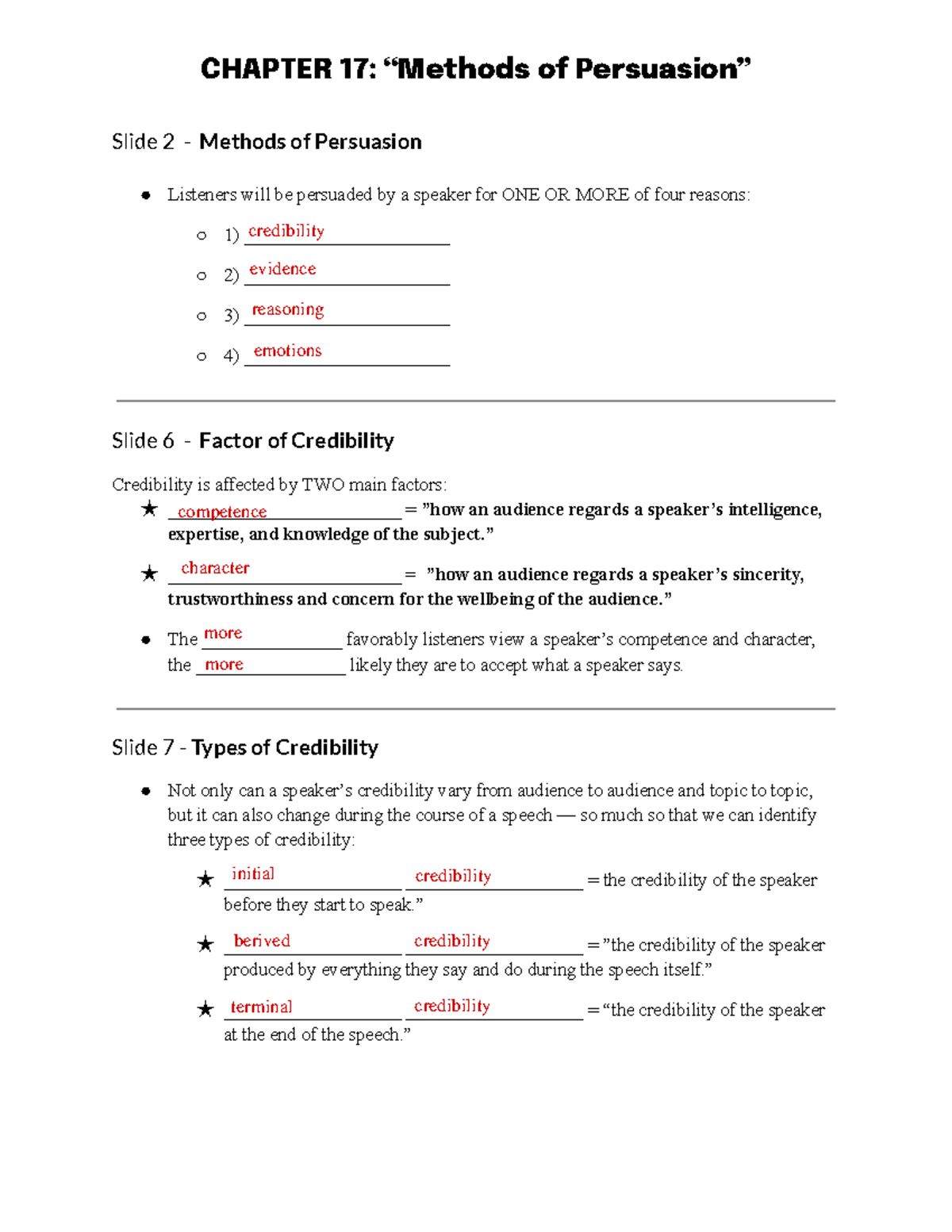 (COM 231) Ch. 17 - Guided Notes - Slide 2 - Methods of Persuasion ...