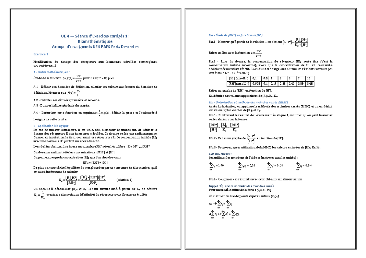 Ue4 TD1 Partie 1 2017 énoncés - UE#4#—# Séance#d’Exercices#corrigés#1 ...