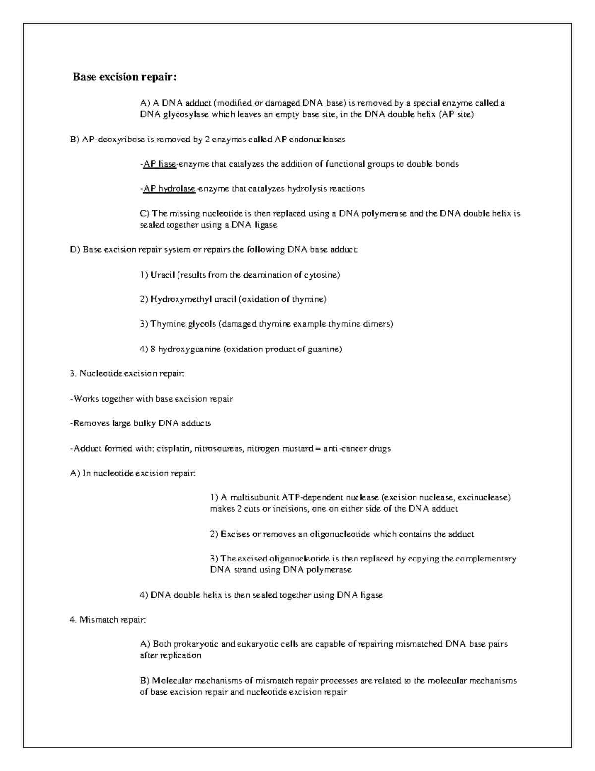 base-excision-repair-lecture-notes-1-base-excision-repair-a-a-dna