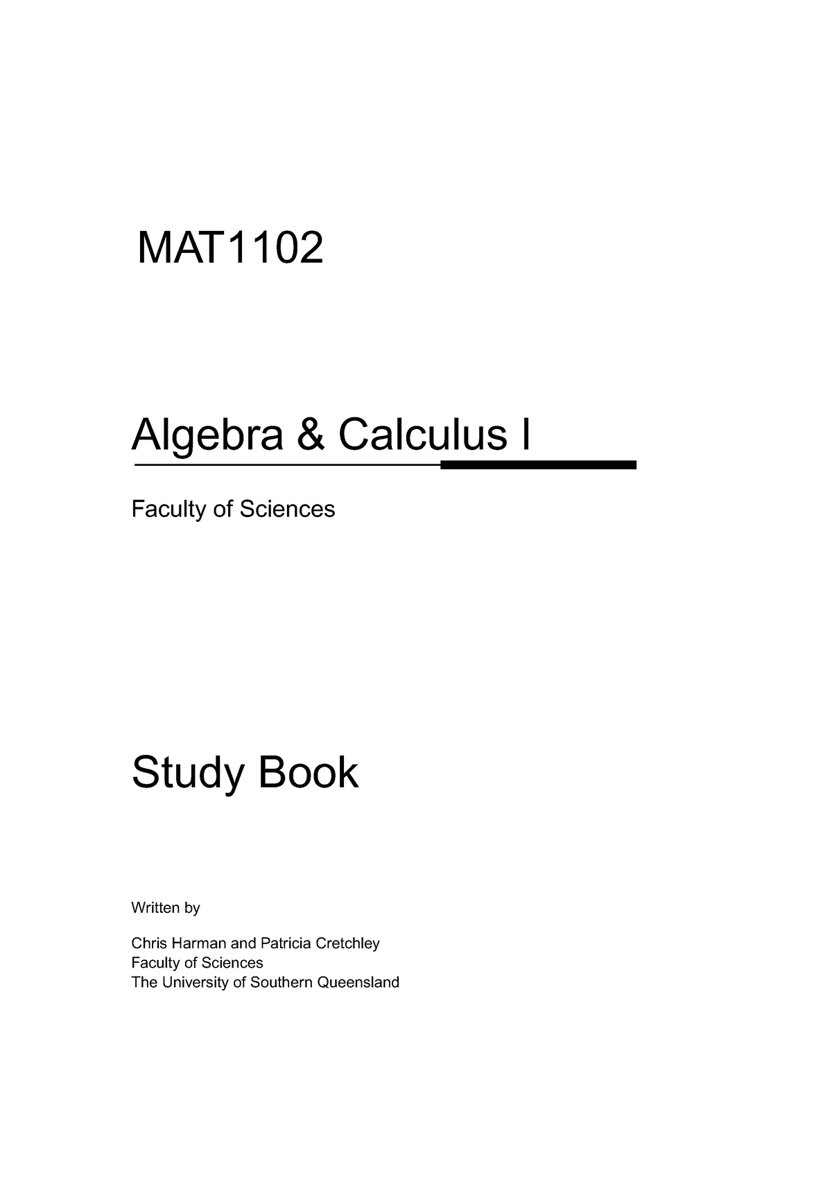 MAT1102 Algebra And Calculus I Study Book - MAT Algebra & Calculus I ...