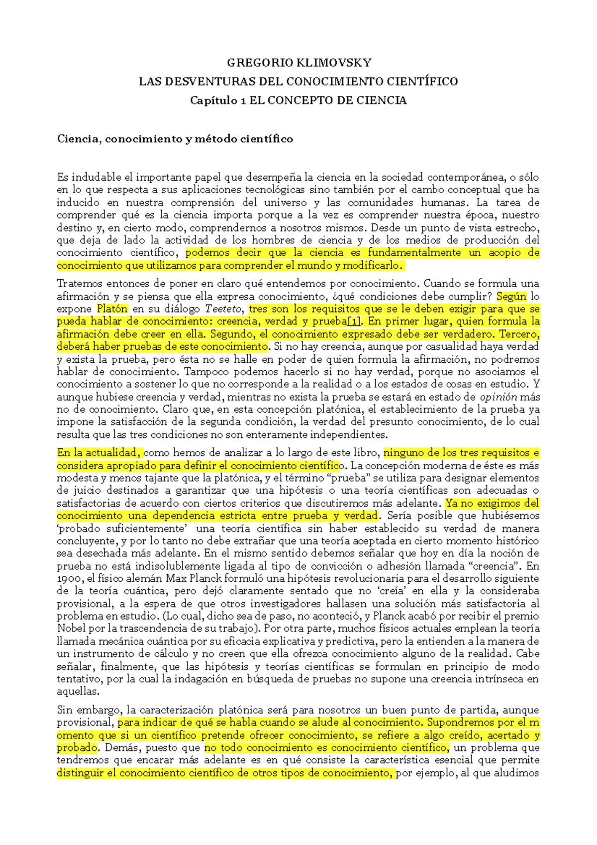 Las Desventuras Del Conocimiento Científico Klimovsky - GREGORIO ...