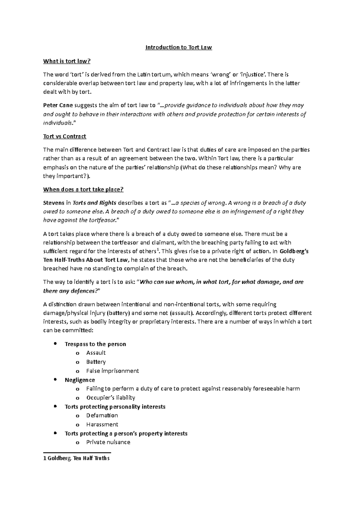 topic-1-introduction-to-tort-law-introduction-to-tort-law-what-is